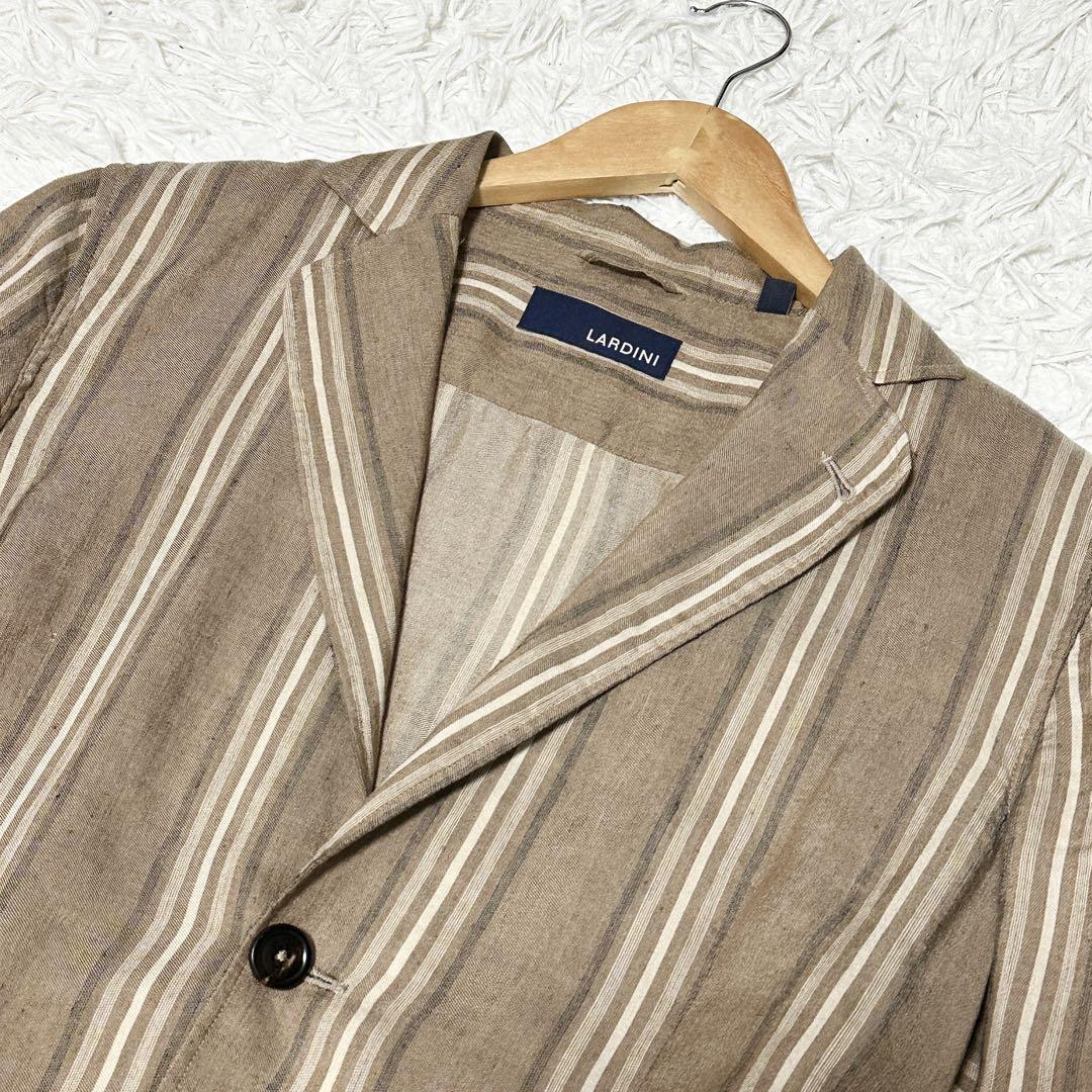 LARDINI ラルディーニ リネン ストライプ シャツ ジャケット 春夏 S