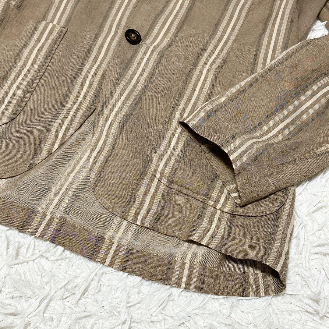 LARDINI ラルディーニ リネン ストライプ シャツ ジャケット 春夏 S