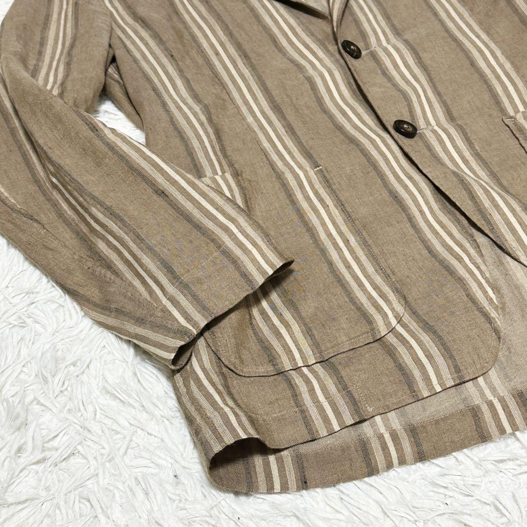 LARDINI ラルディーニ リネン ストライプ シャツ ジャケット 春夏 S