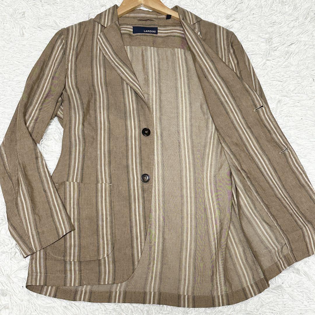 LARDINI ラルディーニ リネン ストライプ シャツ ジャケット 春夏 S