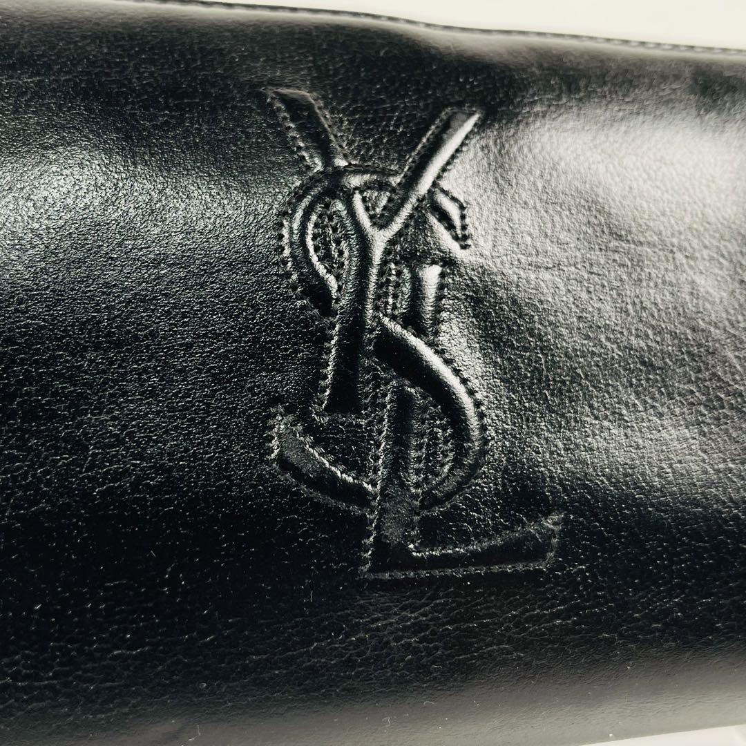 イヴサンローラン 長財布 ラウンドファスナー YSL ロゴ エンボス