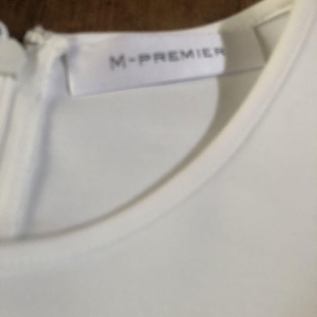 M-PREMIER 半袖 ペプラム ポンチカットソー 36 ホワイト - メルカリ