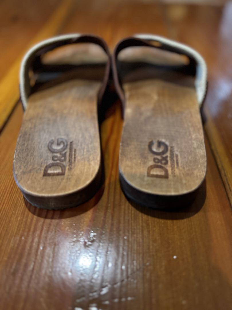 D&G スライドサンダル ブラウン ベージュ