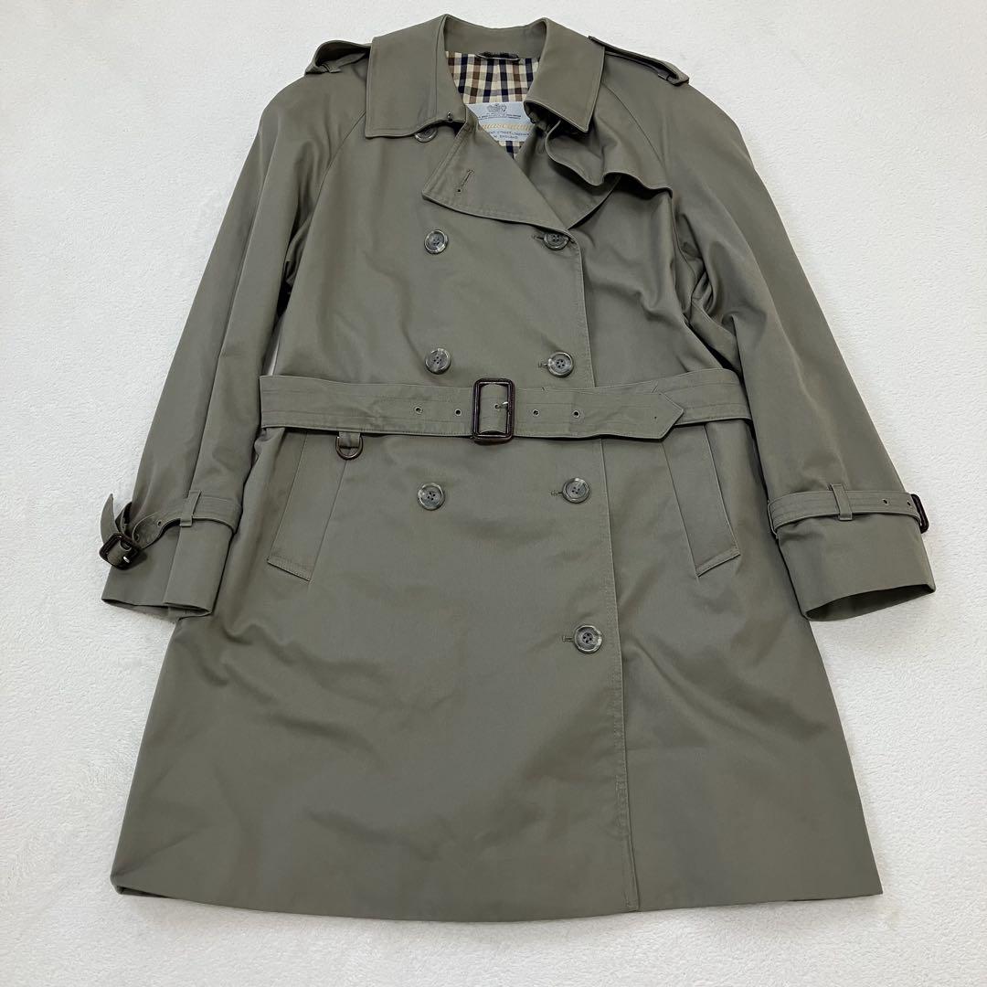 世界的に有名な 極美品/Aquascutum/トレンチコート/Aqua5/クラブチェック/カーキ ジャケット・アウター