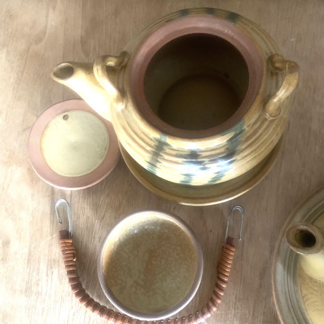 未使用品土瓶蒸し器どびん蒸し急須酒器3脚セット