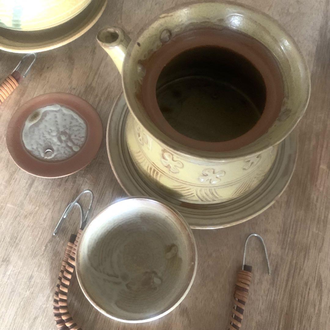 未使用品土瓶蒸し器どびん蒸し急須酒器3脚セット