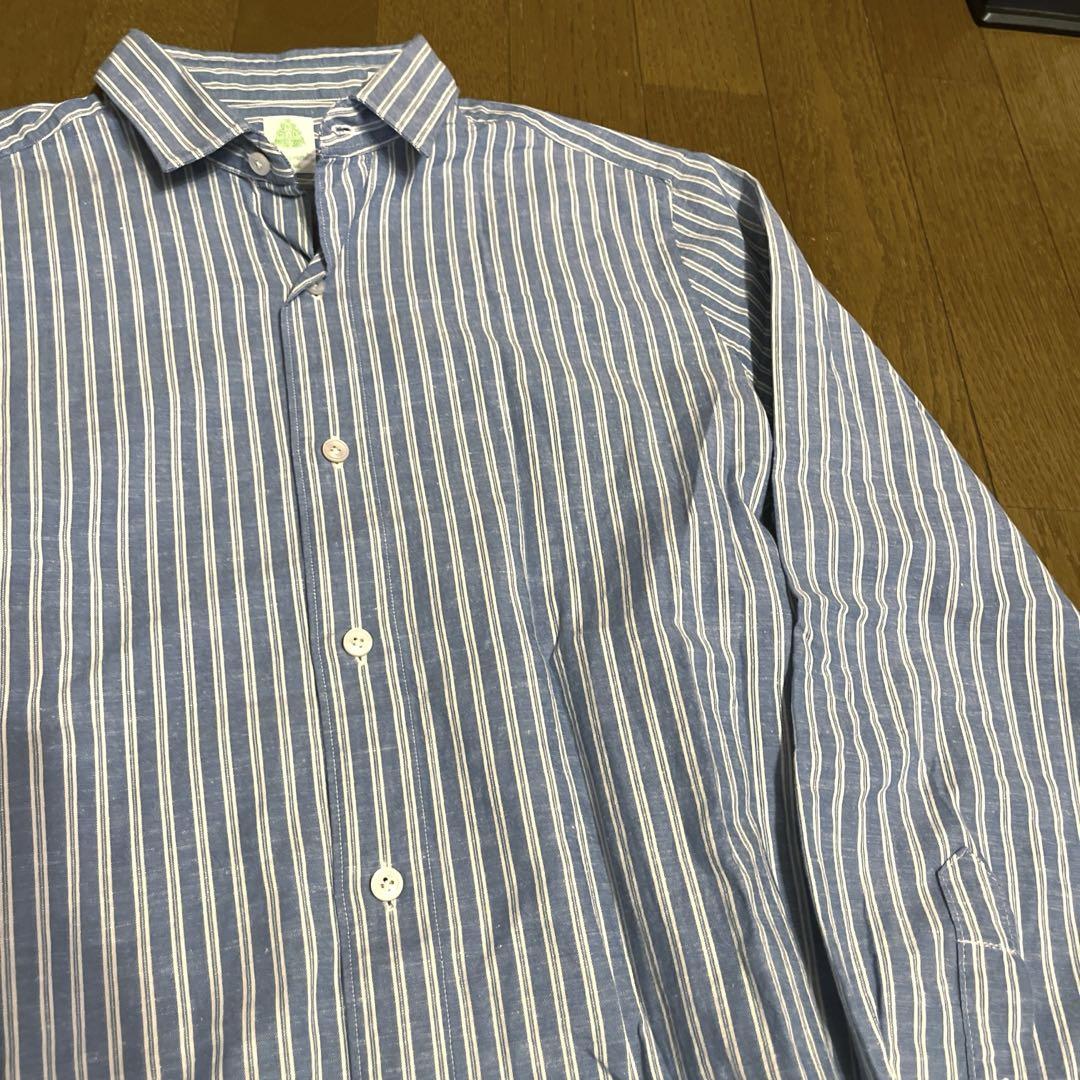 イタリア製【美品】フィナモレ ナポリ コットンリネンシャツ15/39