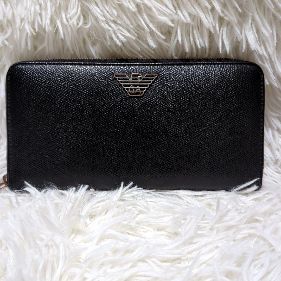 良品 EA7 Emporio Armani 長財布　ラウンドファスナー　使用感薄