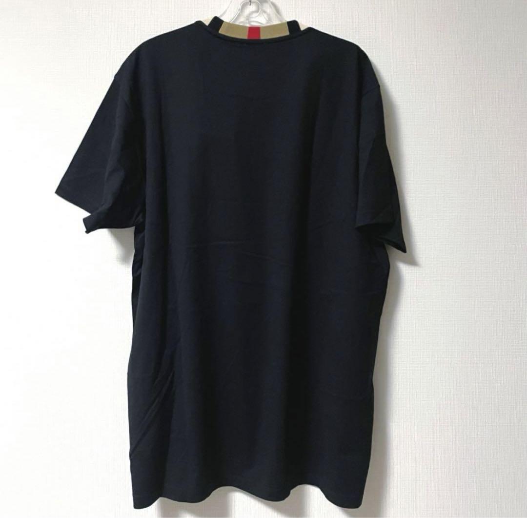 【新品未使用】Burberry 刺繍ロゴ ネックチェック Tシャツ 半袖 S