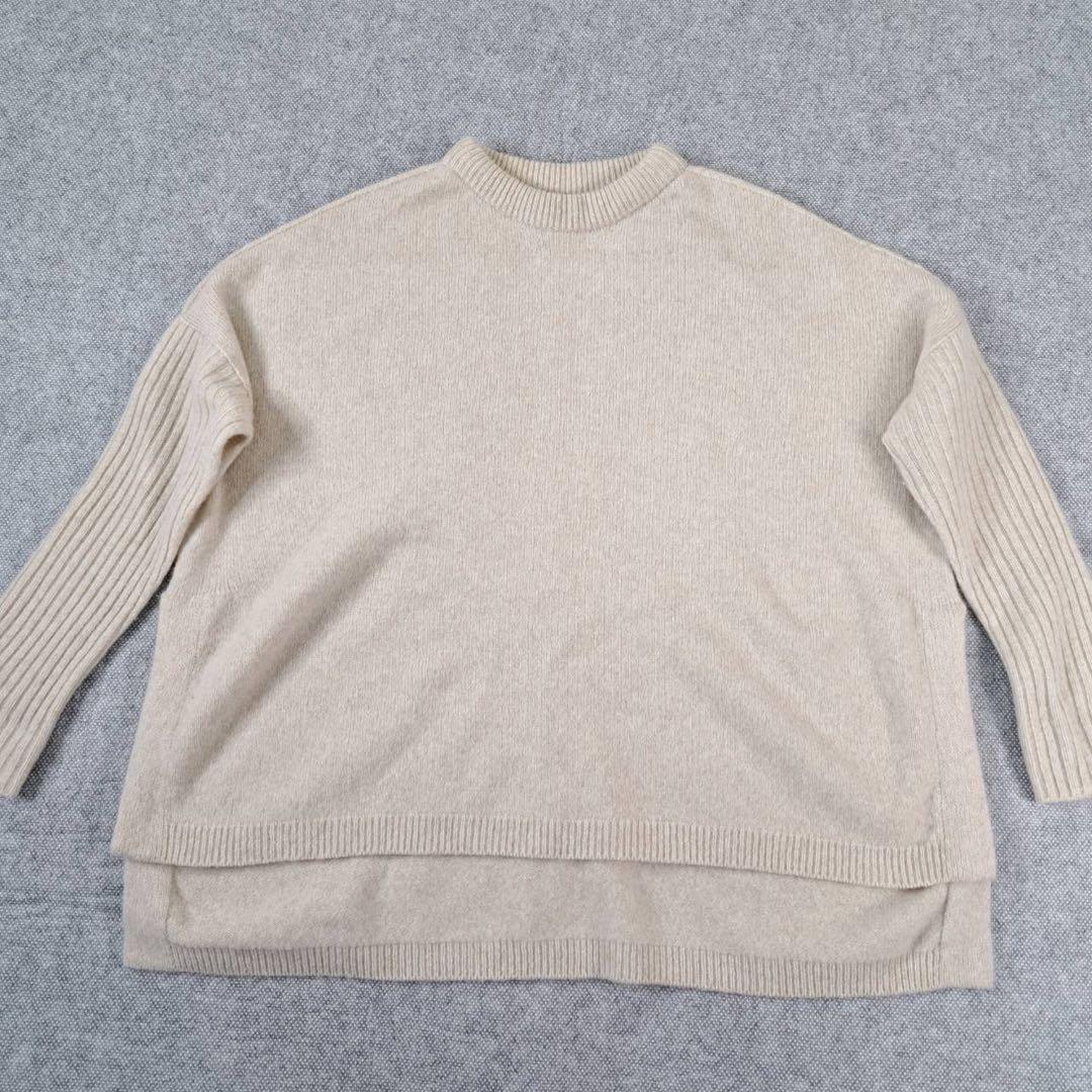 極美品　IENA 23AW クルーネック　カシミヤ混　ニット　長袖　ベージュ