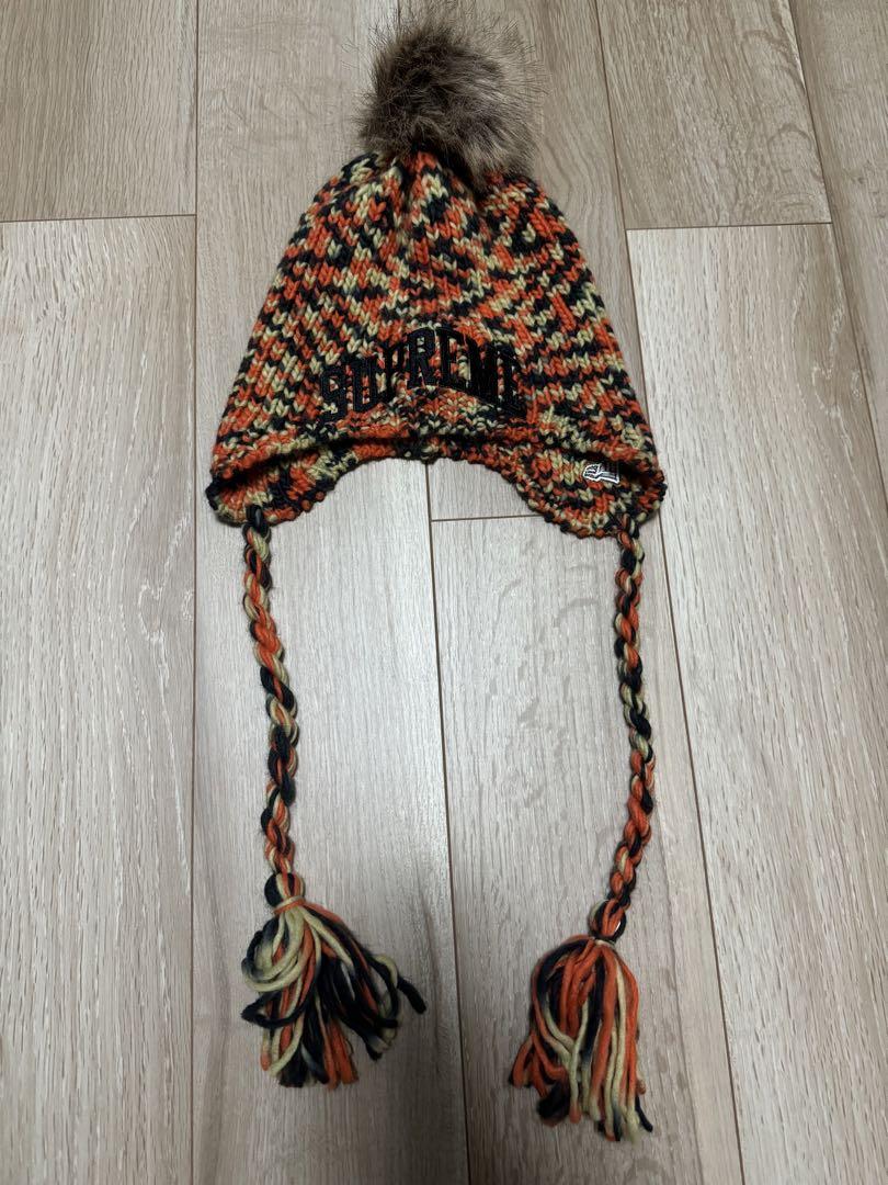 Supreme ニット帽 ポンポン付き オレンジ