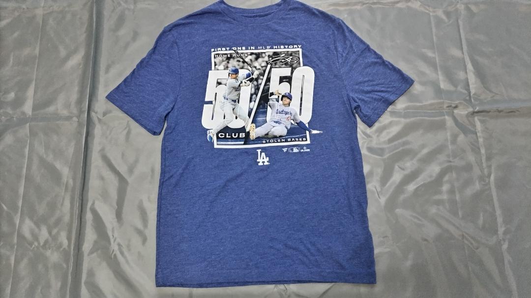 大谷翔平　50/50 Tシャツ 大谷翔平 50-50 Club 達成記念Tシャツ ブルー(S nocolor): 野球