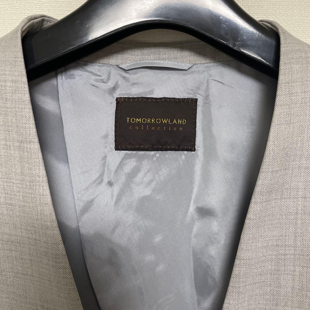 TOMORROWLAND ノーカラージャケット 36 グレー TOMORROWLAND ノーカラージャケット 36 グレー