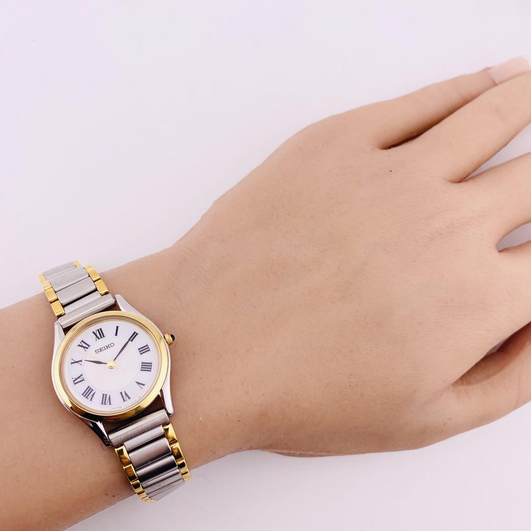 【美品　新品電池】2500 SEIKO 腕時計　レディース　QZ コンビカラー 美品 新品電池】2500 SEIKO 腕時計 レディース QZ コンビカラー