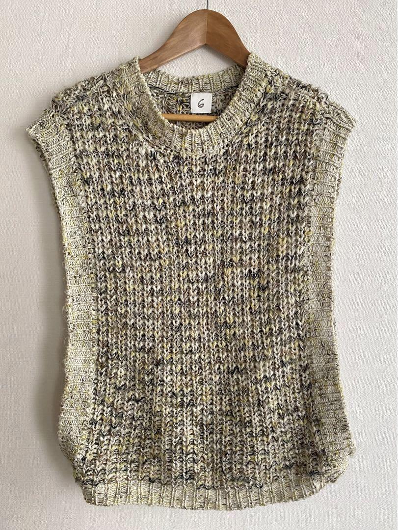 6(ROKU)＞MIX KNIT VEST/ベスト