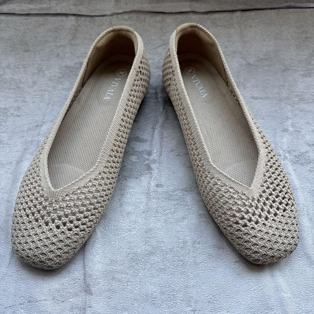 Margot Mesh] スクエアトゥ メッシュ フラットシューズ – VIVAIA