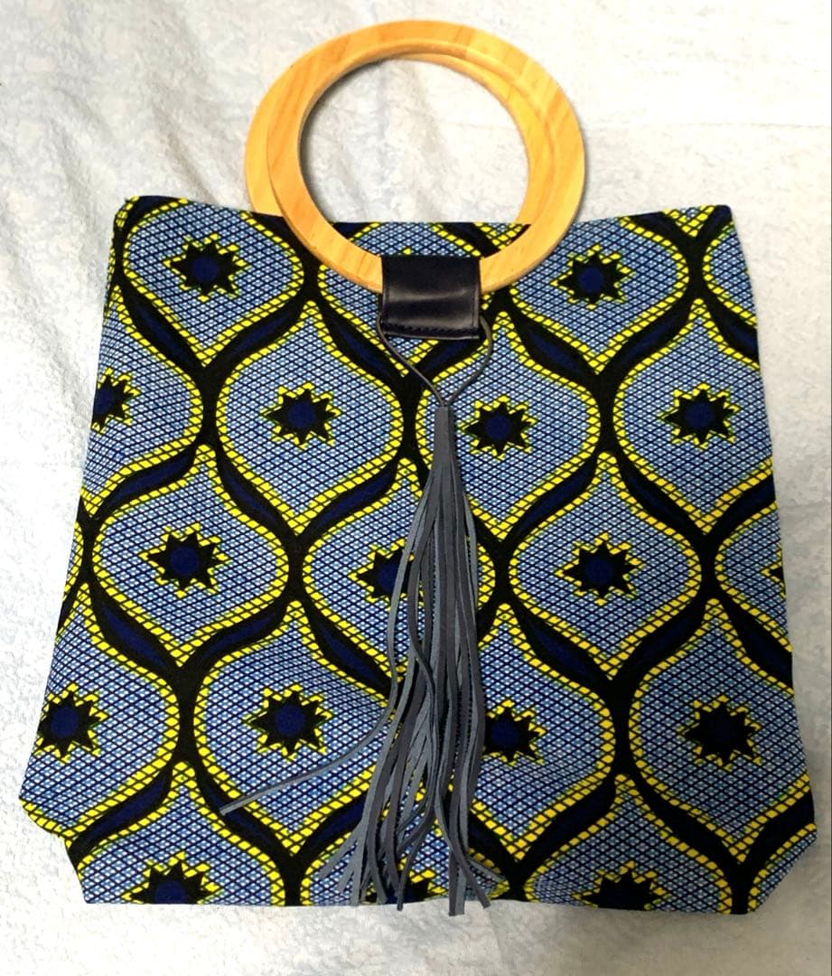 MILELE for Africa トートバッグ アフリカンバティック 青目立った傷や汚れなし
