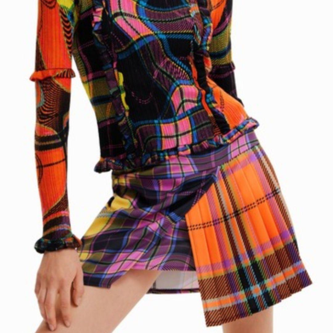 Desigual×Maria Escote チェック ミニスカート