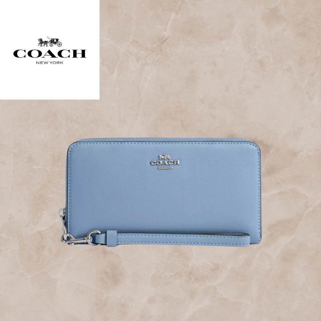 COACH 水色 長財布