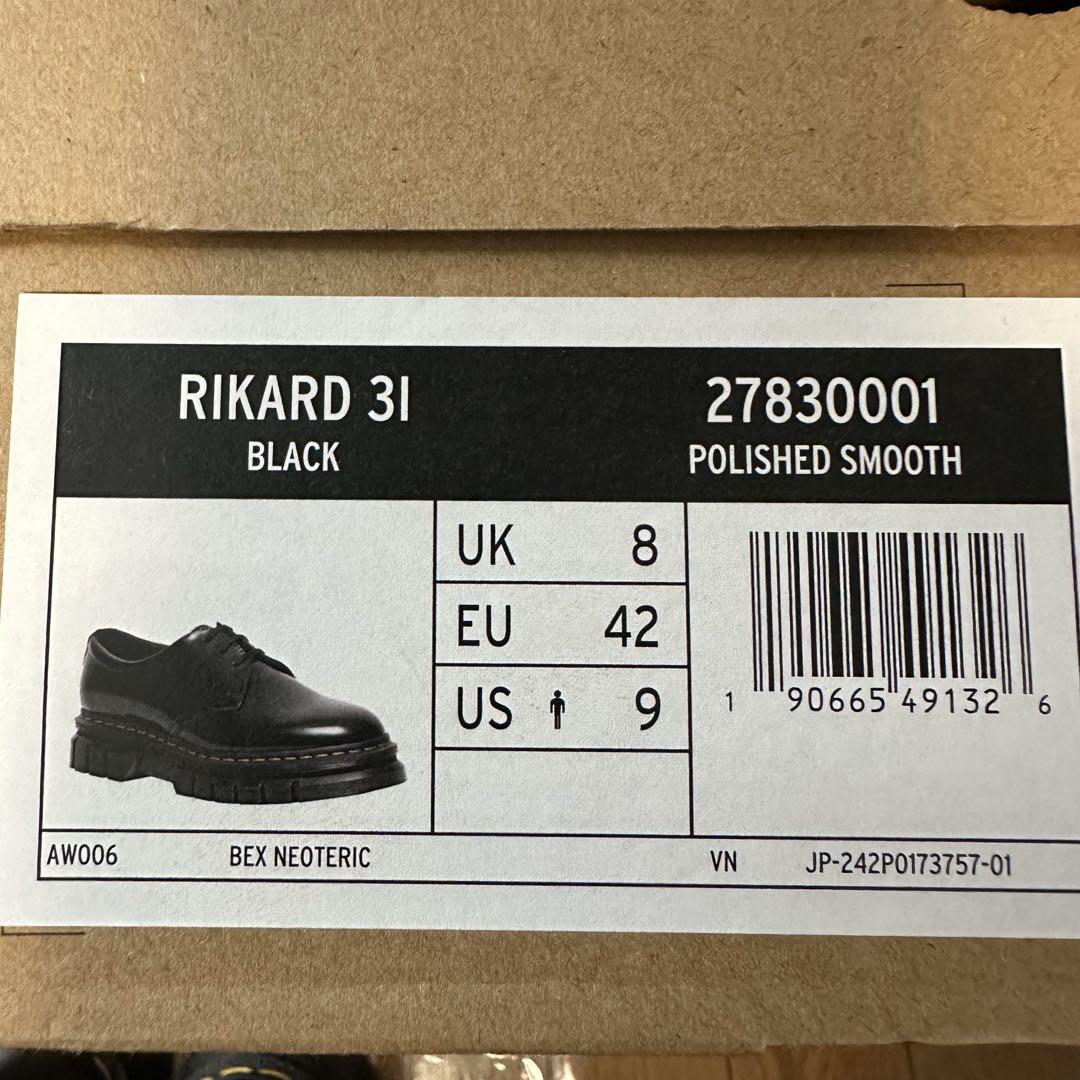 【Dr. Martens】 RIKARD 3I/3ホールシューズ UK8 箱あり