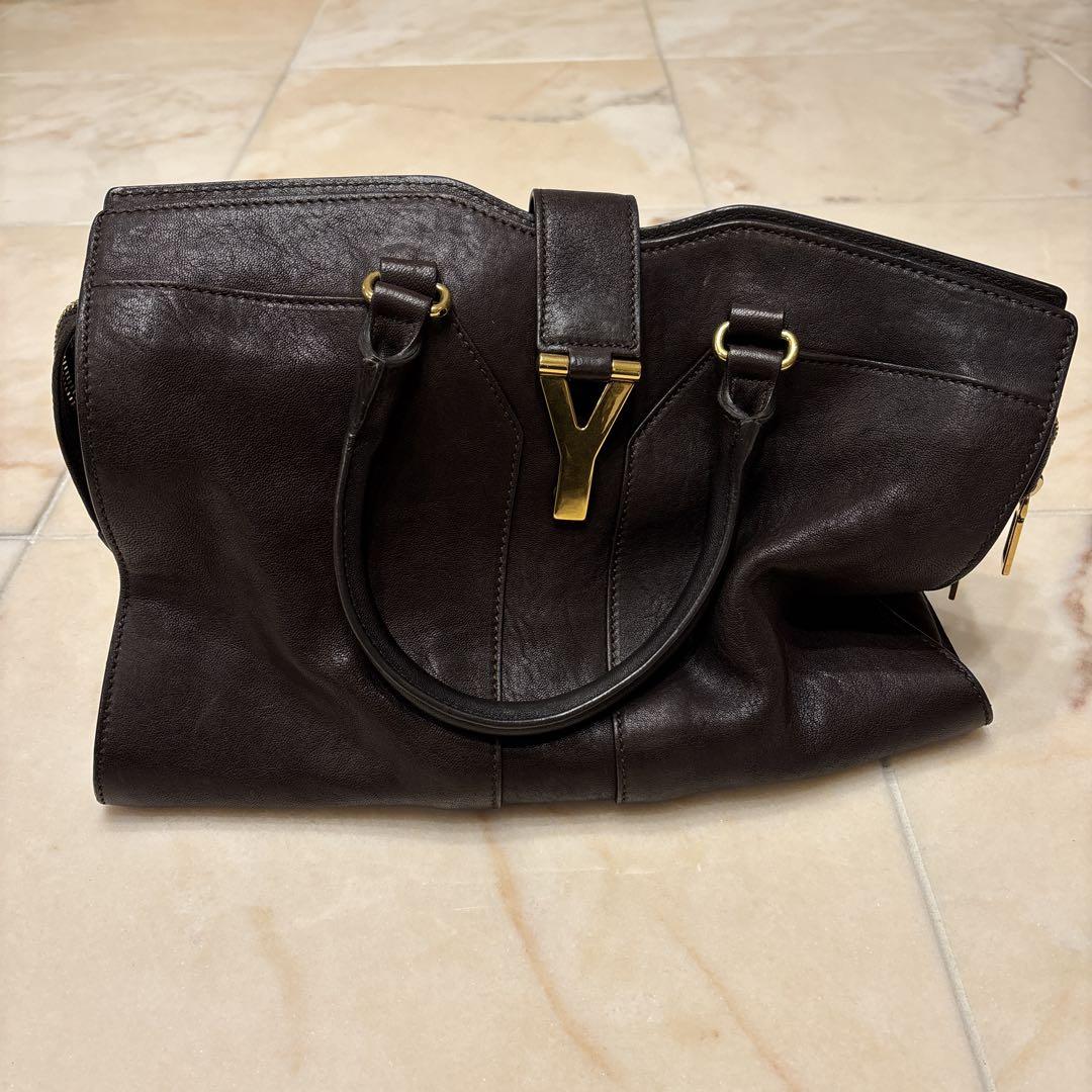 イヴ・サンローラン　ハンドバッグ　茶色　YVESSAINTLAVRENT BAG