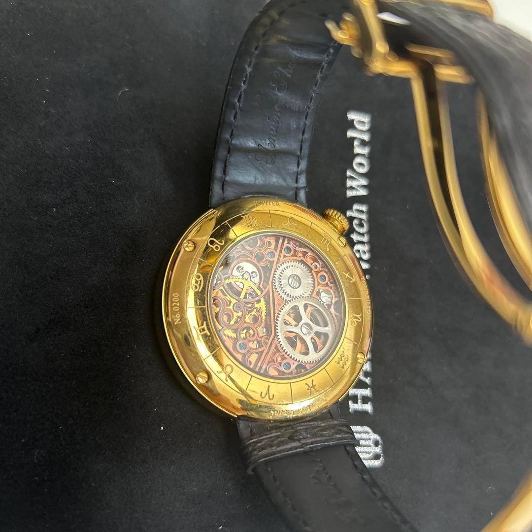 ハンダウォッチ スケルトン ブラウン木星デザイン