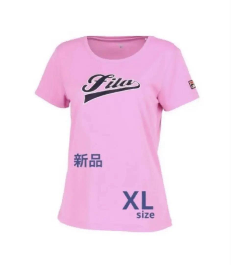 No.220 FILA パイルボーダーロゴのアップリケTシャツ☆新品☆XL☆