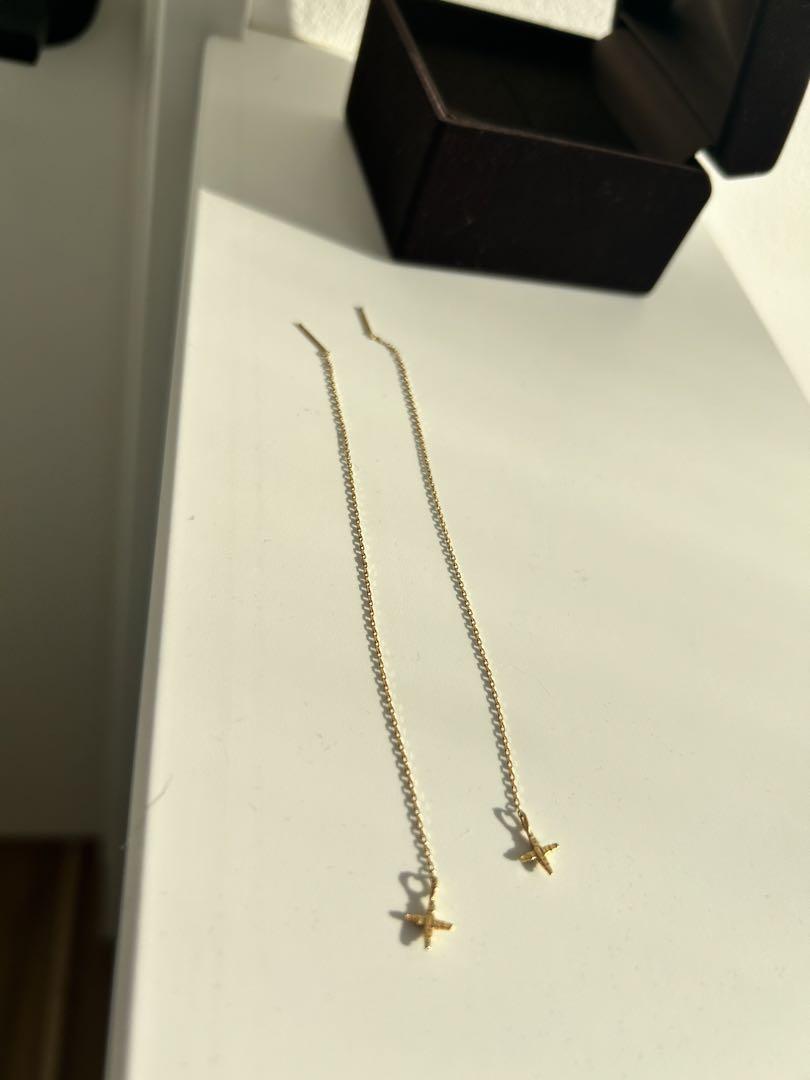 美品 casuca ハッカ ロングチェーンピアス