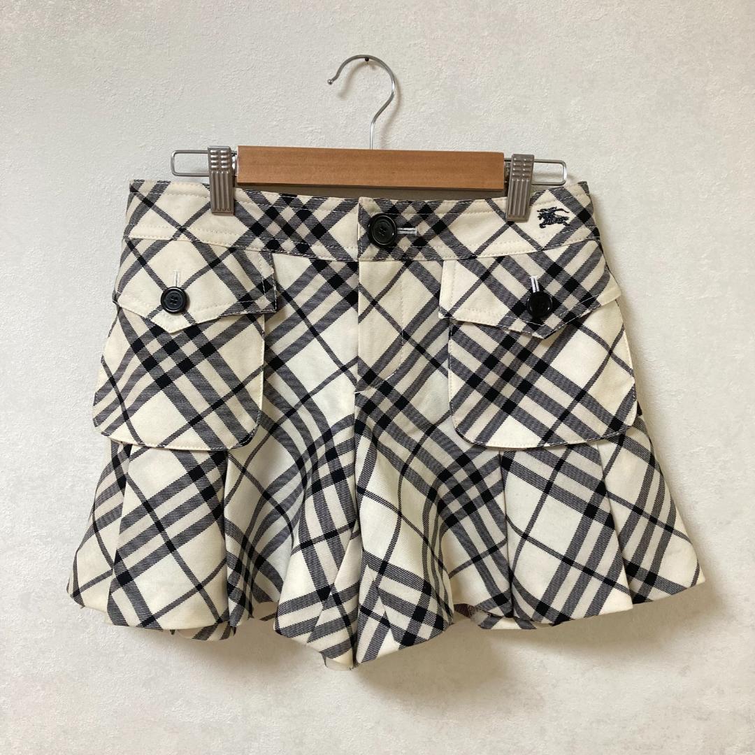 BURBERRY バーバリー チェック柄 キュロット M アイボリー/ブラック