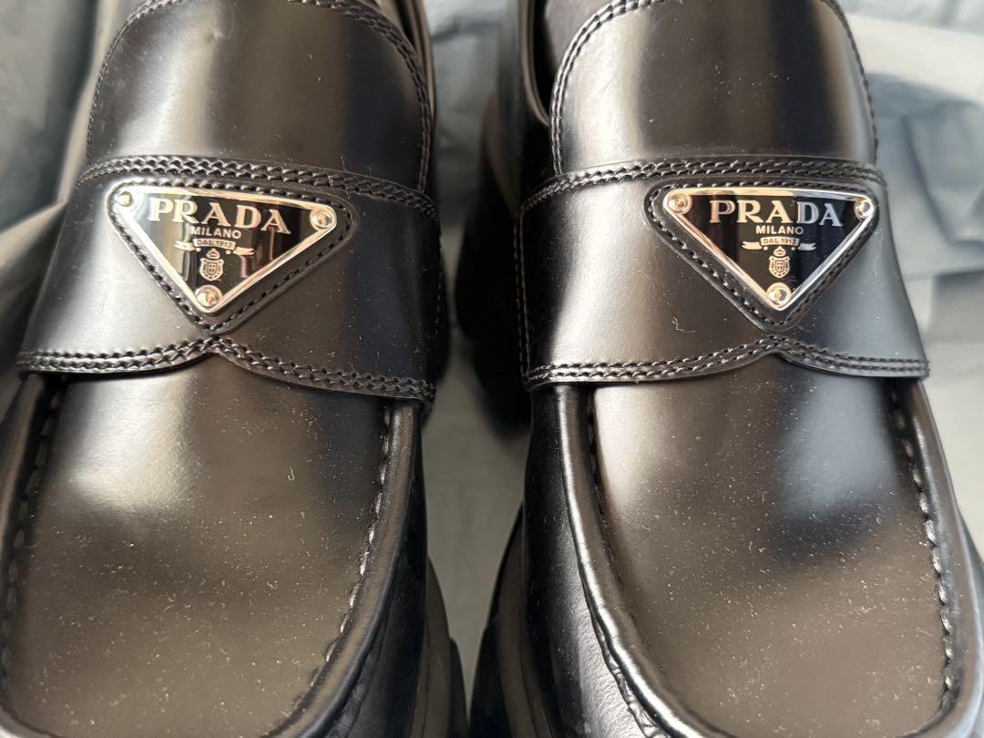 ララとなります！！★PRADA ローファー モノリス ブラッシュドレザー