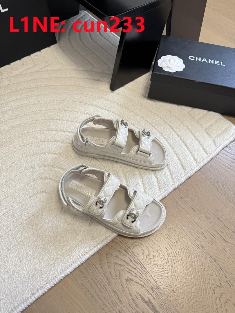 CHANEL ホワイト ダブルストラップ サンダル