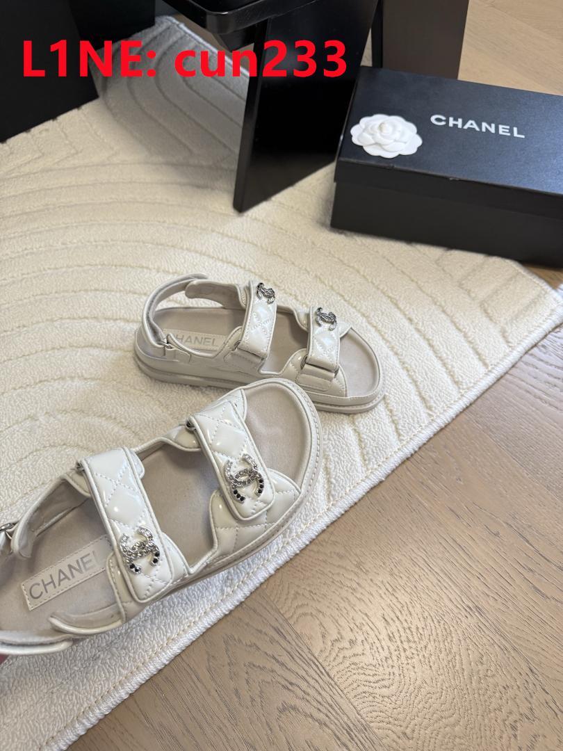CHANEL ホワイト ダブルストラップ サンダル
