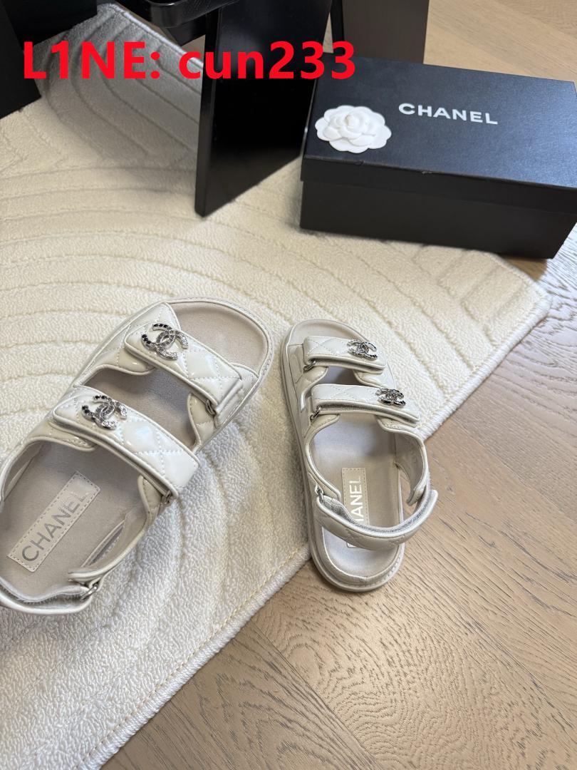 CHANEL ホワイト ダブルストラップ サンダル