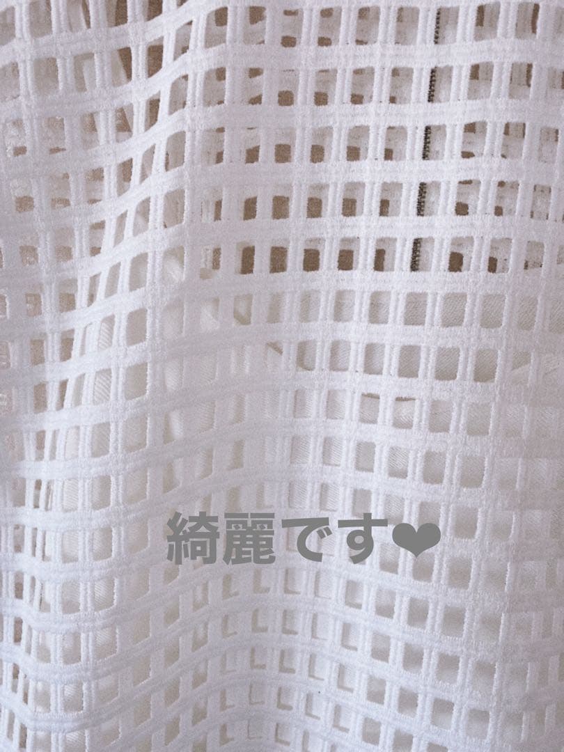 着後レビューで 送料無料】 ルシェルブルー スクエア編み目のブラウス