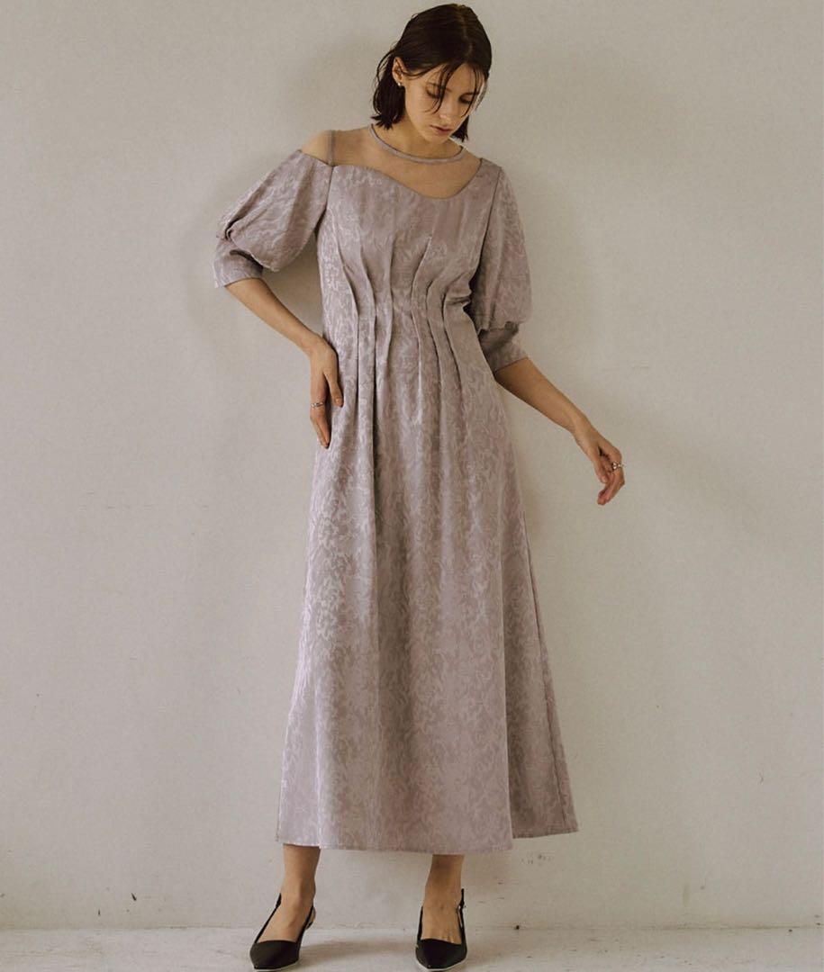 スーツ・フォーマル・ドレス Meandering waist tuck flare dress