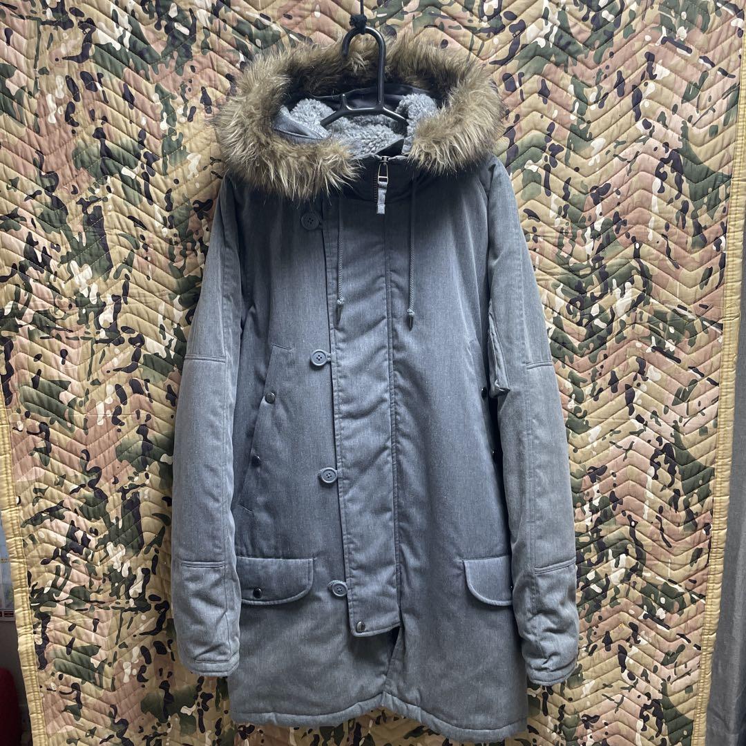 Champion グレー Ｎ-3Ｂコート ジャケットファー付き（XL）