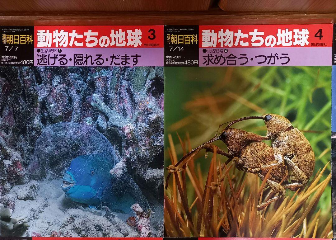 週間朝日百科「動物たちの地球」全巻144冊、収納用バインダー14冊セット
