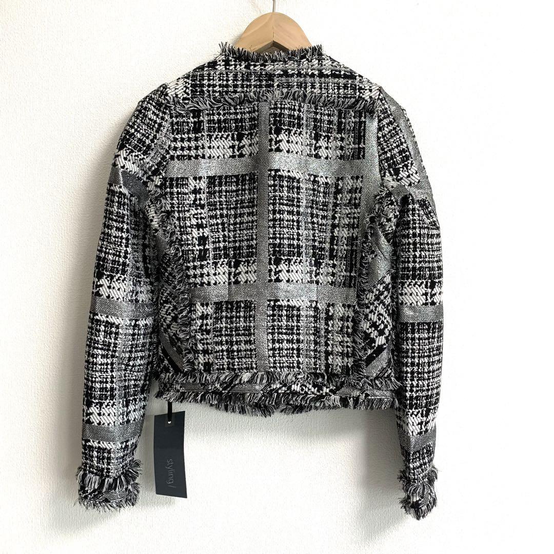 新品未使用✨styling/ 　ケイシラハタ✨ツイード　ノーカラージャケット