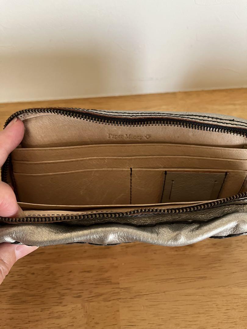 エバゴスebagos ラタン シルバー 長財布