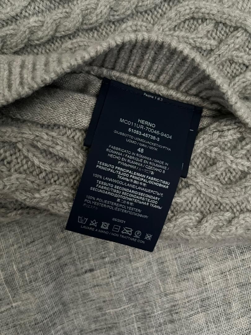 未使用 HERNO RESORT ヘルノリゾート ローゲージニット フード付き