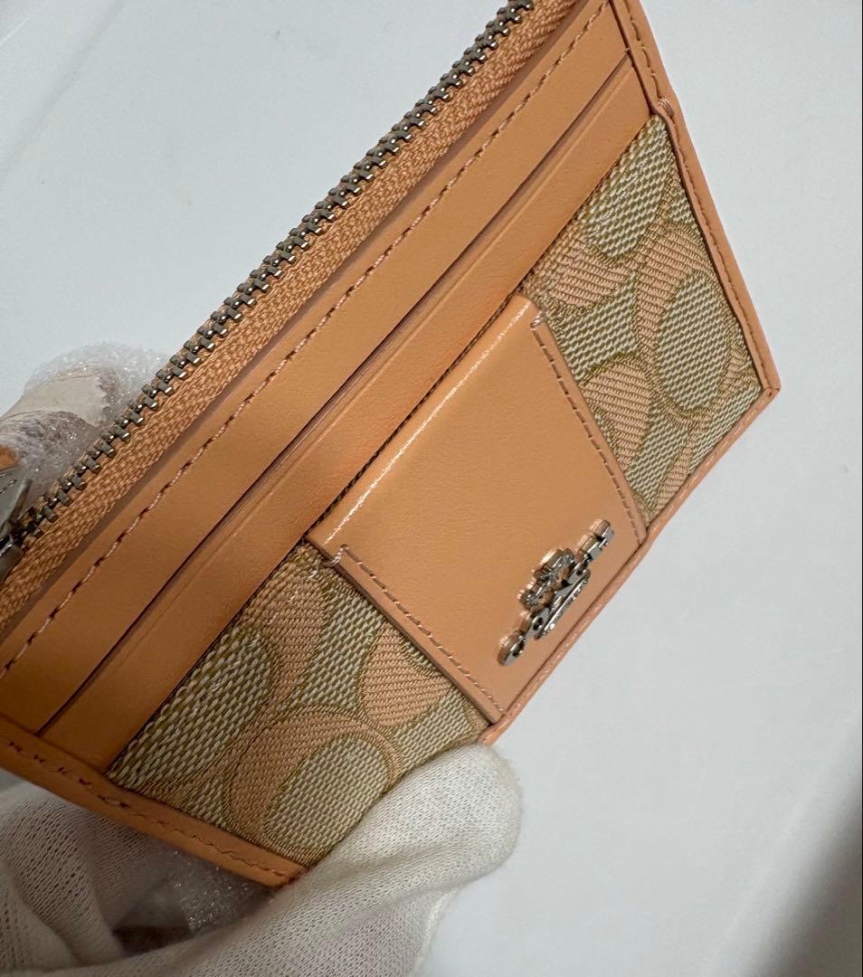 新品 COACH コーチ ミニ ID ケース・シグネチャー コインケース 本革