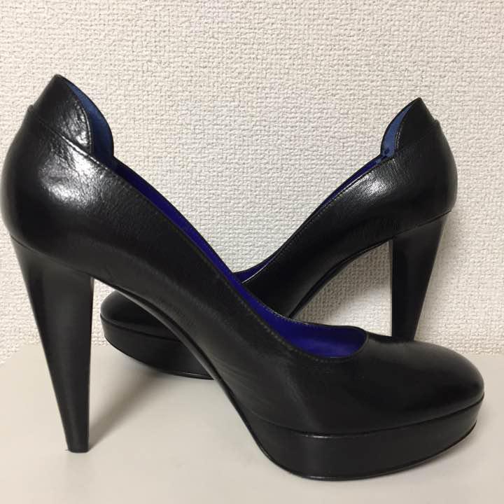 新しく着き 一度使用のみ 美品 ブラック 黒 38 パンプス セルジオロッシ 靴