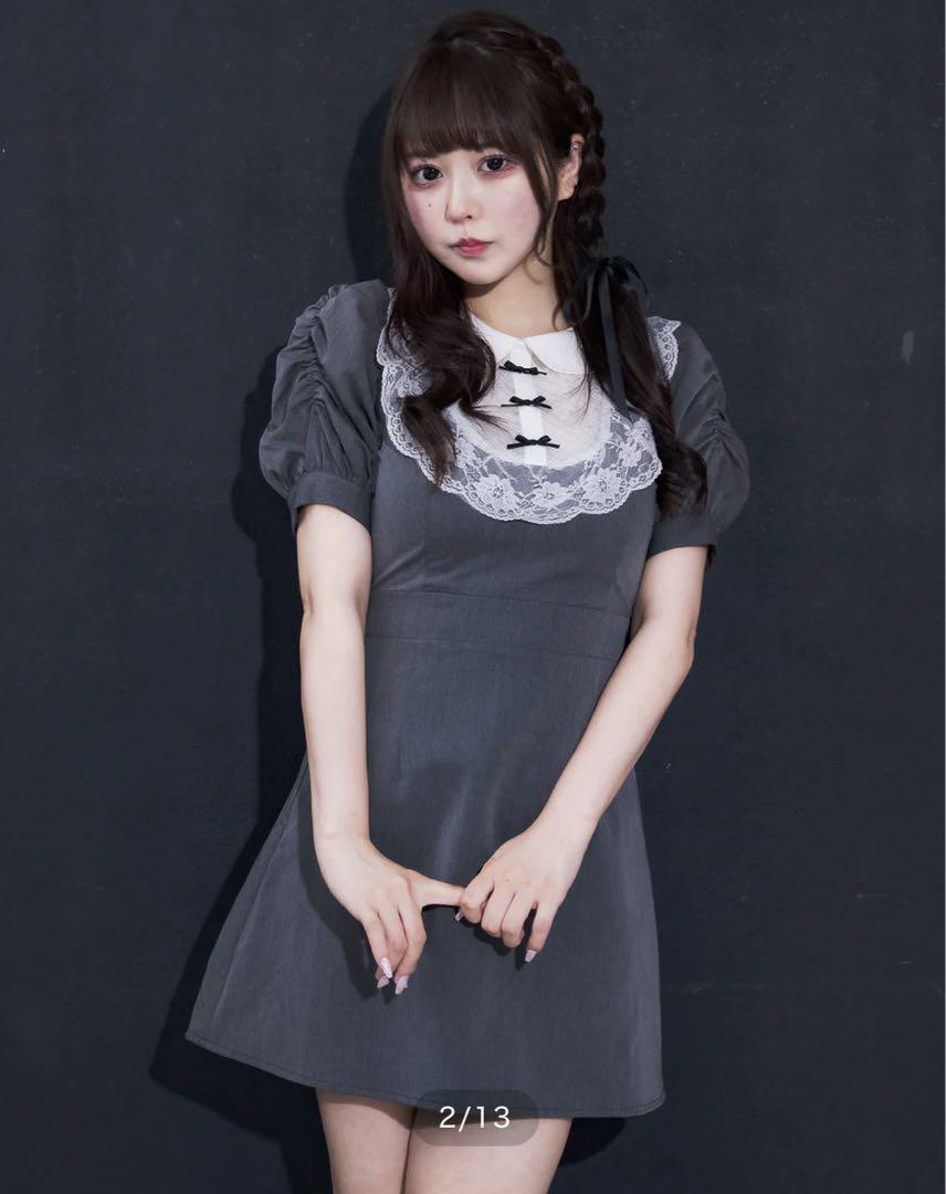 pium ギンガムレースミニワンピース レースカラージャガードミニワンピ – pium