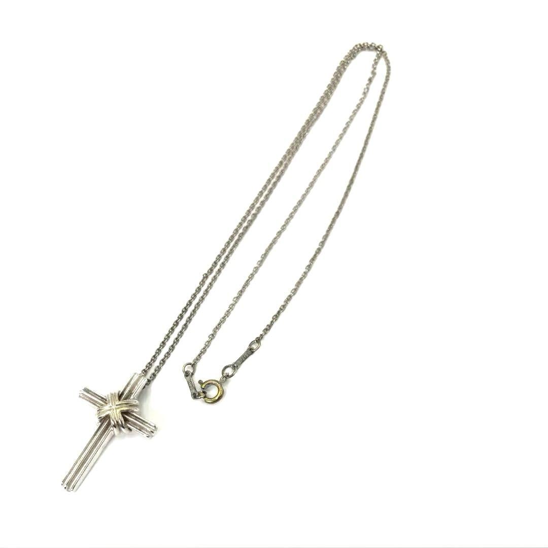 TIFFANY&CO.クロスシグネチャーネックレス シルバー 750 【希少