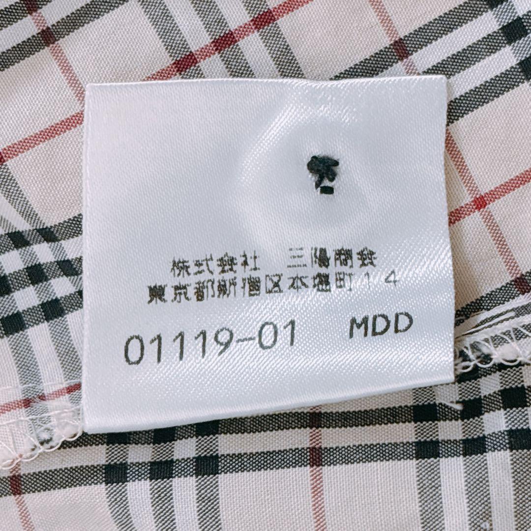 【BURBERRY BLUELABEL】ノバチェックブラウス　比翼ボタン　M相当