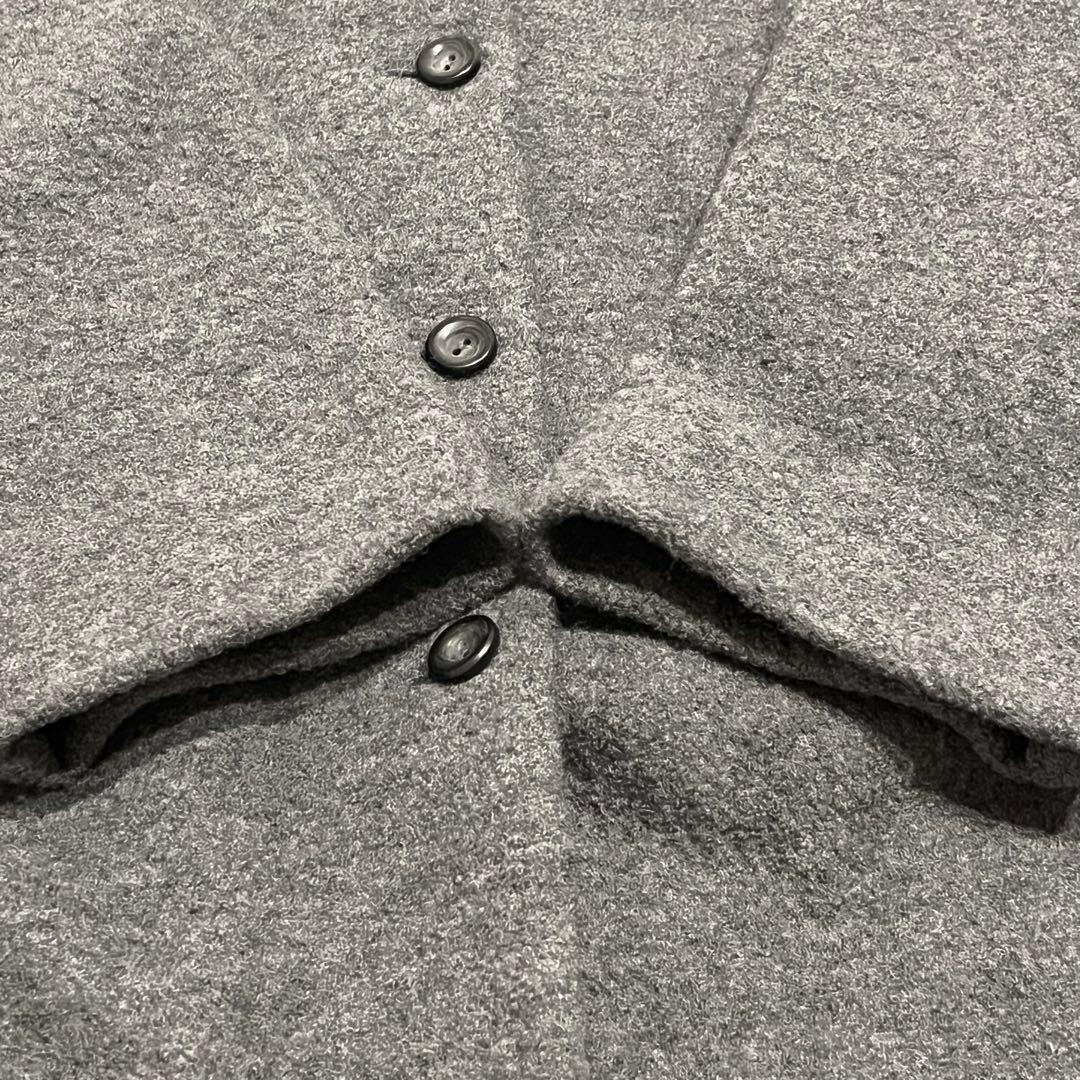 【美品】evam eva フーディー ロングコート プレスウール 縮絨 グレー 【美品】evam eva フーディー ロングコート プレスウール 縮絨 グレー