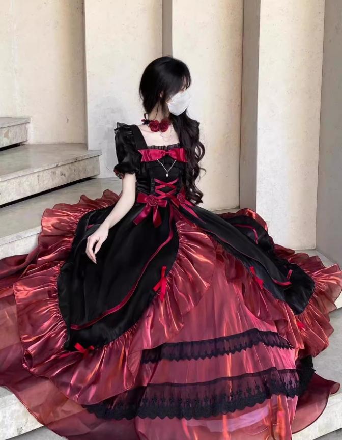 お嬢様 lolita オリジナル洋服 ロリータ ワンピース　ゴスロリ2点セット Amazon.co.jp: [Yingqible] ワンピース ロリータ Lolita