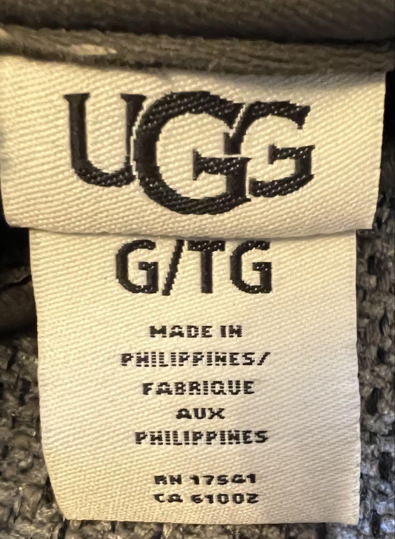 【新品未使用】UGG アグ スマホ対応 レザー グローブ 手袋 グレー モコモコ