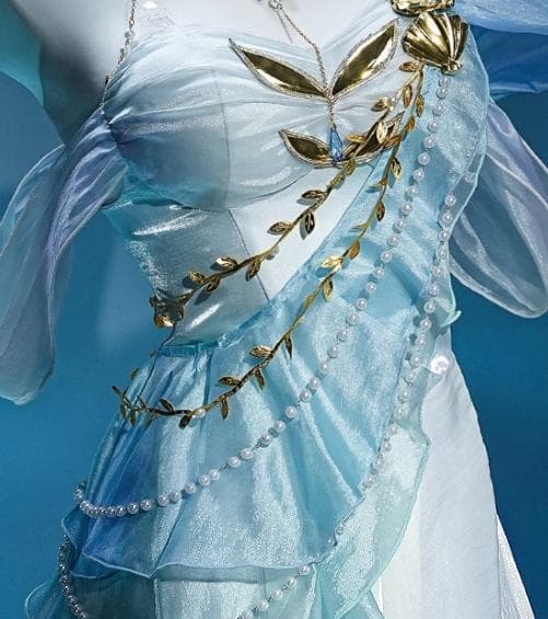 原神 三分妄想 フォカロルス 水神 潮汐の心 コスプレ衣装 ウィッグ 靴追可能