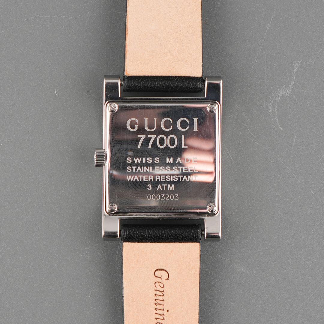 美品 GUCCI 7700L スクエア 腕時計 電池新品 新品ベルト